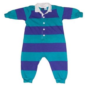 Vintage Toddler Lands End Striped Romper